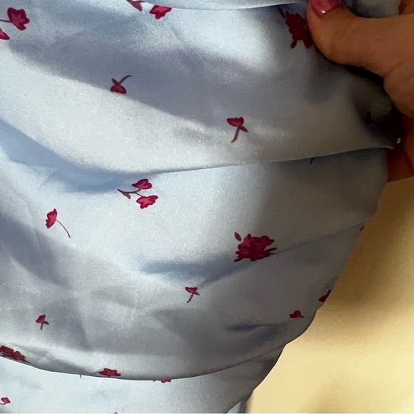 OPT blue floral slip dress with side slit XS - Picture 4 of 6